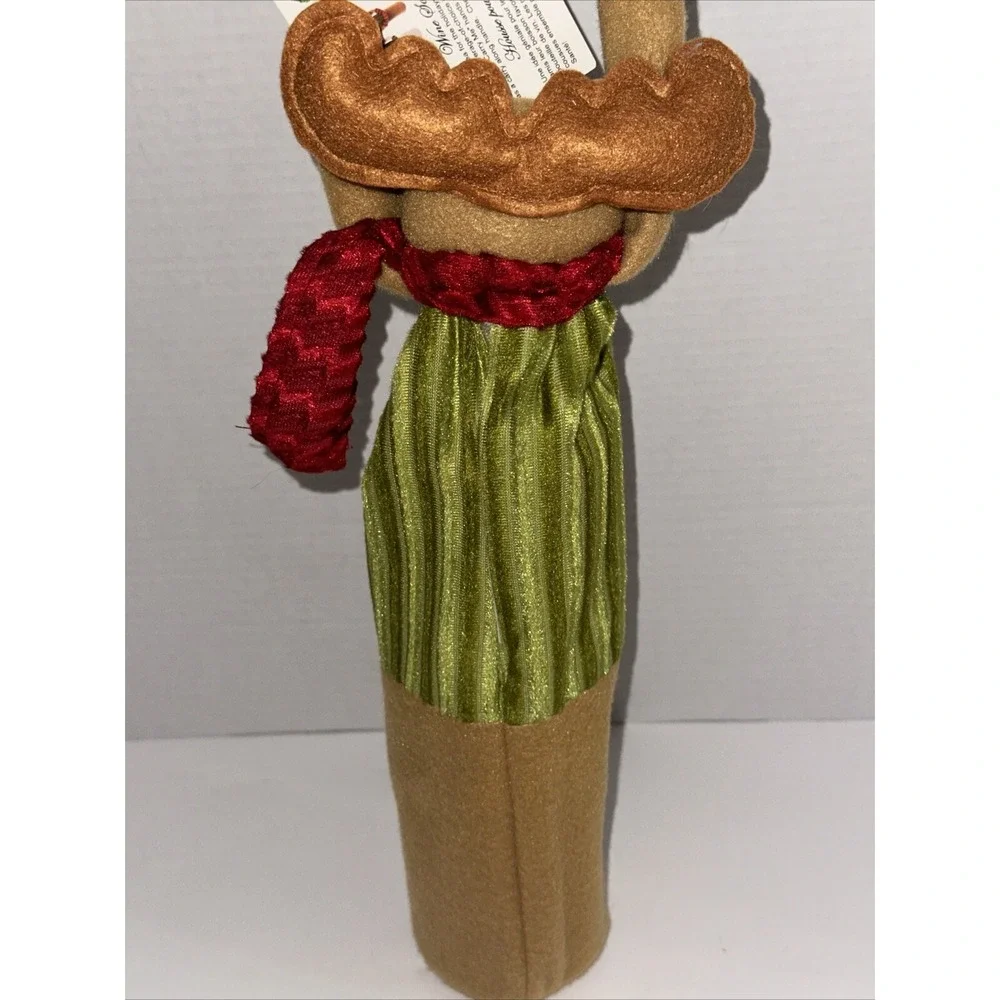 Primeware Blitz Reindeer Wine Sock‎ Plush Bottle Cover Carry Me Handle NWT